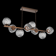 Hammerton PLB0086-T8-BB-FS-001-L1 - Luna 8pc Twisted Branch-Burnished Bronze-Floret Inner - Smoke Outer-Threaded Rod Suspension-LED