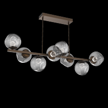 Hammerton PLB0086-T8-FB-FS-001-L1 - Luna 8pc Twisted Branch-Flat Bronze-Floret Inner - Smoke Outer-Threaded Rod Suspension-LED 2700K