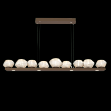 Hammerton PLB0089-0C-FB-A-CA1-L3 - Mesa 59" Linear Suspension-Flat Bronze-Amber Blown Glass