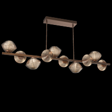 Hammerton PLB0089-T0-BB-B-001-L3 - Mesa 10pc Twisted Branch-Burnished Bronze-Bronze Blown Glass-Threaded Rod Suspension-LED 3000K