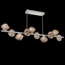 Hammerton PLB0089-T0-BS-B-001-L3 - Mesa 10pc Twisted Branch-Beige Silver-Bronze Blown Glass-Threaded Rod Suspension-LED 3000K