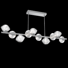 Hammerton PLB0089-T0-CS-C-001-L3 - Mesa 10pc Twisted Branch-Classic Silver-Clear Blown Glass-Threaded Rod Suspension-LED 3000K