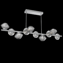 Hammerton PLB0089-T0-CS-S-001-L1 - Mesa 10pc Twisted Branch-Classic Silver-Smoke Blown Glass-Threaded Rod Suspension-LED 2700K