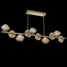 Hammerton PLB0089-T0-GB-B-001-L3 - Mesa 10pc Twisted Branch-Gilded Brass-Bronze Blown Glass-Threaded Rod Suspension-LED 3000K