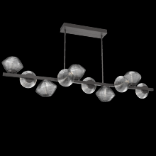 Hammerton PLB0089-T0-GP-S-001-L1 - Mesa 10pc Twisted Branch-Graphite-Smoke Blown Glass-Threaded Rod Suspension-LED 2700K