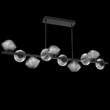 Hammerton PLB0089-T0-MB-S-001-L1 - Mesa 10pc Twisted Branch-Matte Black-Smoke Blown Glass-Threaded Rod Suspension-LED 2700K