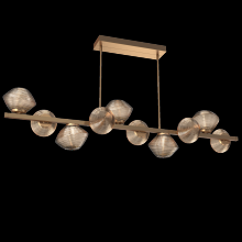 Hammerton PLB0089-T0-NB-B-001-L1 - Mesa 10pc Twisted Branch-Novel Brass-Bronze Blown Glass-Threaded Rod Suspension-LED 2700K