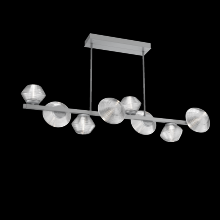 Hammerton PLB0089-T8-CS-C-001-L3 - Mesa 8pc Twisted Branch-Classic Silver-Clear Blown Glass-Threaded Rod Suspension-LED 3000K