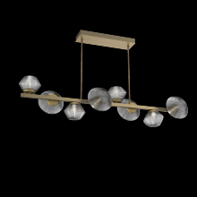 Hammerton PLB0089-T8-GB-S-001-L3 - Mesa 8pc Twisted Branch-Gilded Brass-Smoke Blown Glass-Threaded Rod Suspension-LED 3000K