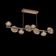 Hammerton PLB0089-T8-NB-B-001-L3 - Mesa 8pc Twisted Branch-Novel Brass-Bronze Blown Glass-Threaded Rod Suspension-LED 3000K