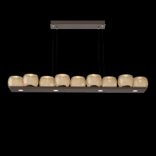 Hammerton PLB0091-0C-FB-B-CA1-L1 - Vessel 59-inch Platform Linear-Flat Bronze-Bronze Blown Glass-Stainless Cable-LED 2700K