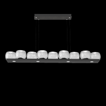 Hammerton PLB0091-0C-MB-C-CA1-L1 - Vessel 59-inch Platform Linear-Matte Black-Clear Blown Glass-Stainless Cable-LED 2700K