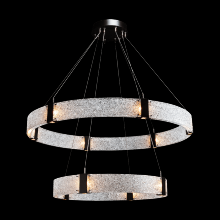 Hammerton CHB0042-2B-MB-CG-CA1-L1 - Two Tier Parallel Ring Chandelier-2B-Matte Black