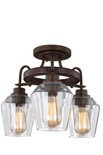 Kalco 508740BS - Allegheny 3 Light Semi Flush