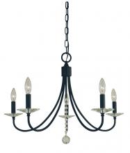 Framburg Limited Editions F-L1165 MBLACK - 5-LIGHT MATTE BLACK ASHLEY CHANDELIER