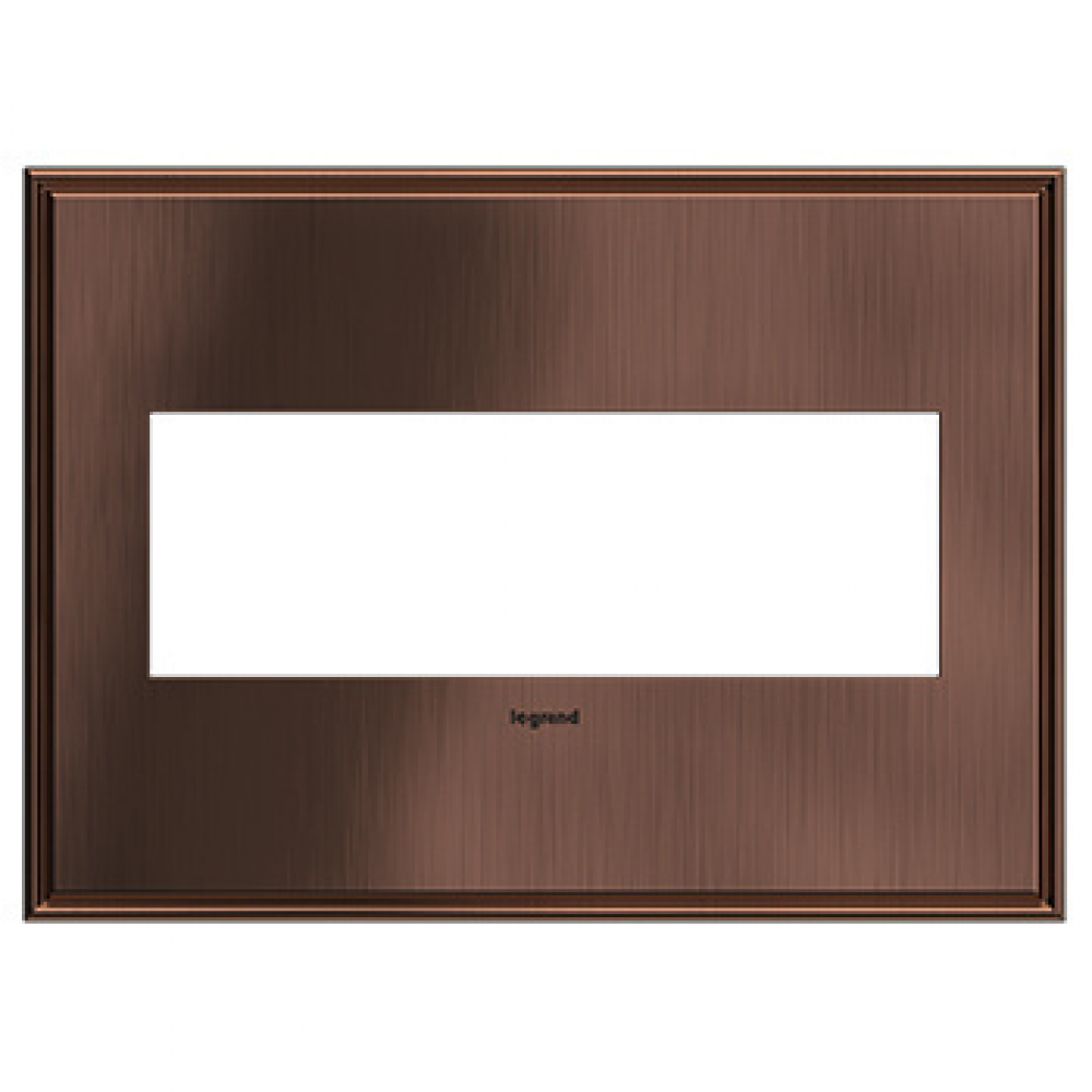 adorne® Matte Antique Copper Three-Gang Screwless Wall Plate