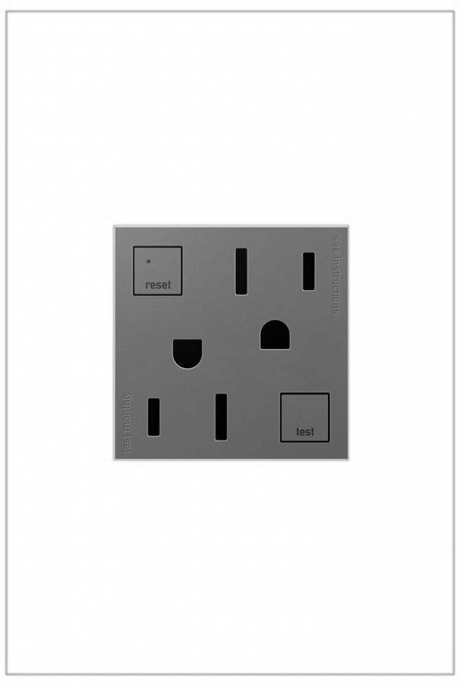 adorne® Tamper-Resistant 15A Duplex Self-Test GFCI Receptacles, Magnesium