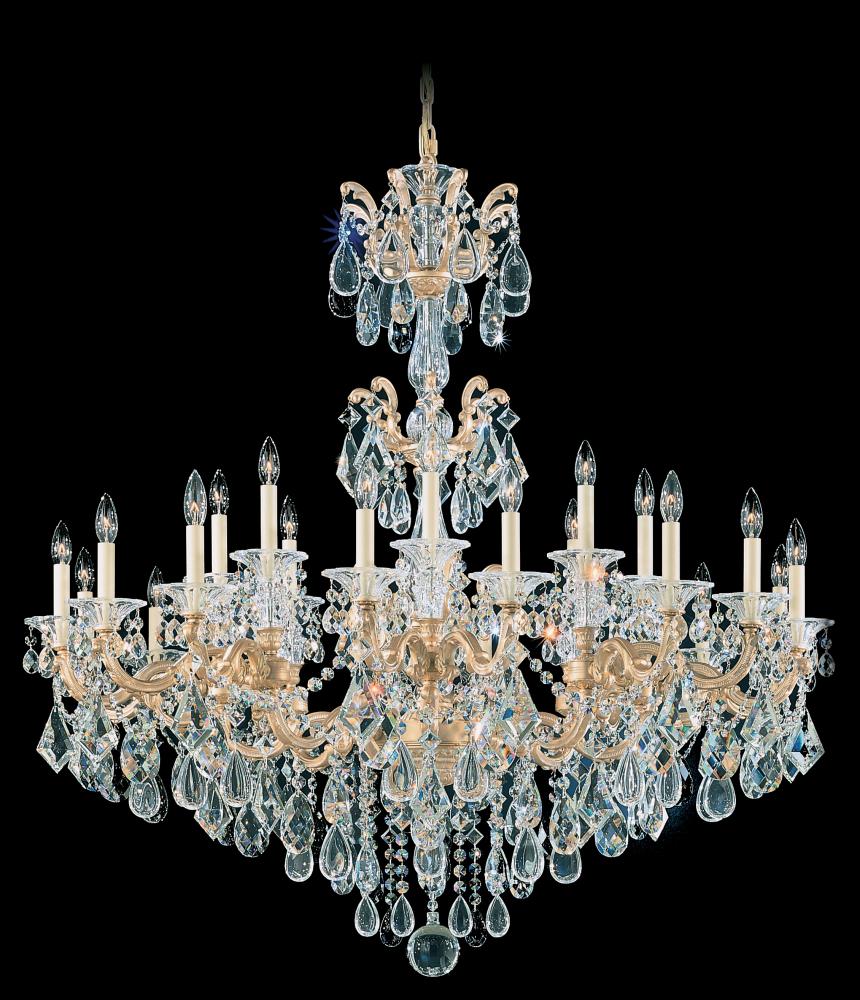 La Scala 24 Light 120V Chandelier in Heirloom Gold with Clear Radiance Crystal
