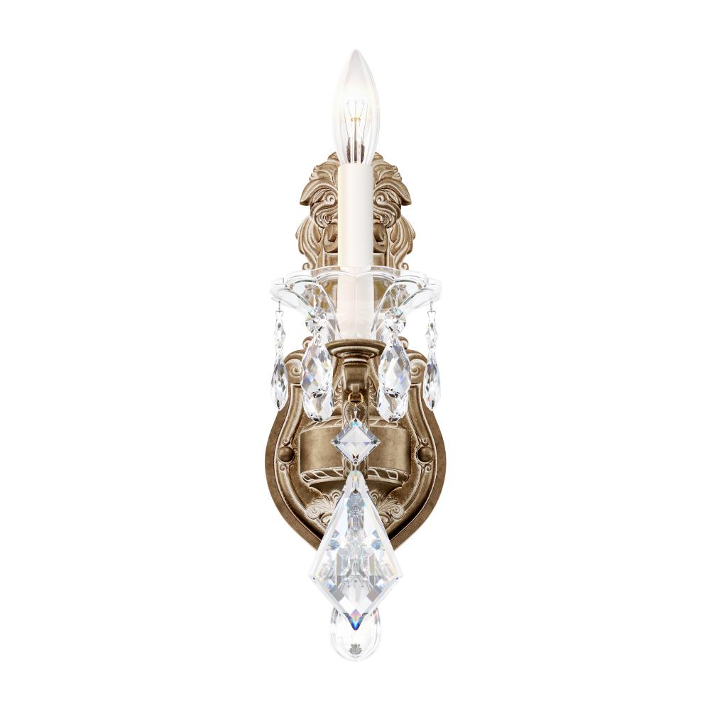 La Scala 1 Light 120V Wall Sconce in Heirloom Gold with Clear Radiance Crystal