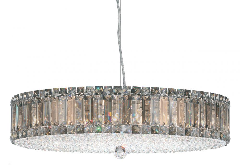 Plaza 21 Light 120V Pendant in Polished Stainless Steel with Optic Crystal