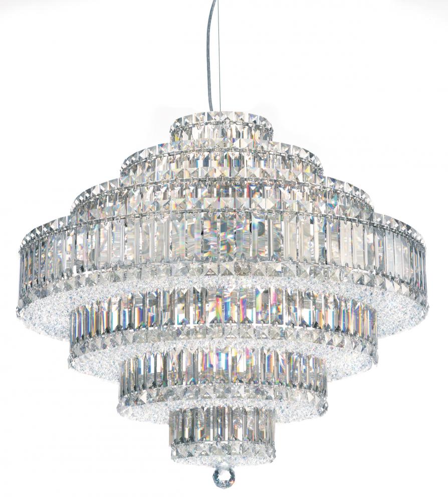 Plaza 31 Light 120V Pendant in Polished Stainless Steel with Optic Crystal