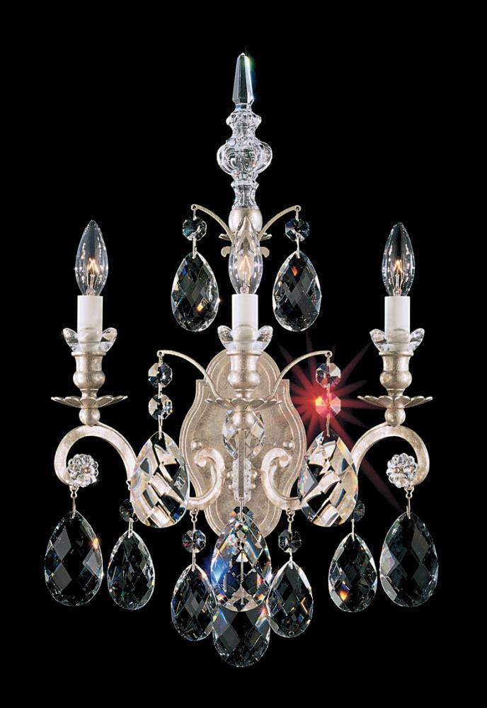 Renaissance 3 Light 120V Wall Sconce in Heirloom Bronze with Heritage Handcut Crystal