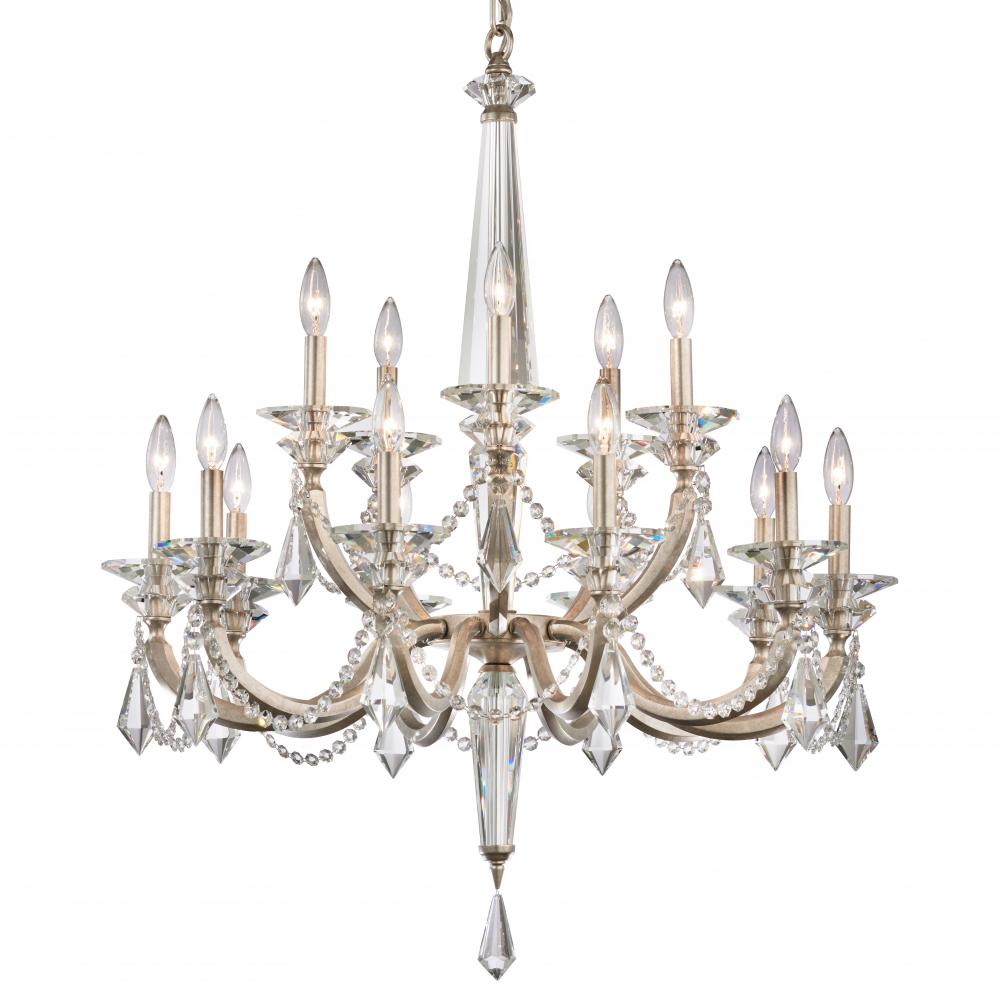 Verona 15 Light 120V Chandelier in Black with Clear Radiance Crystal