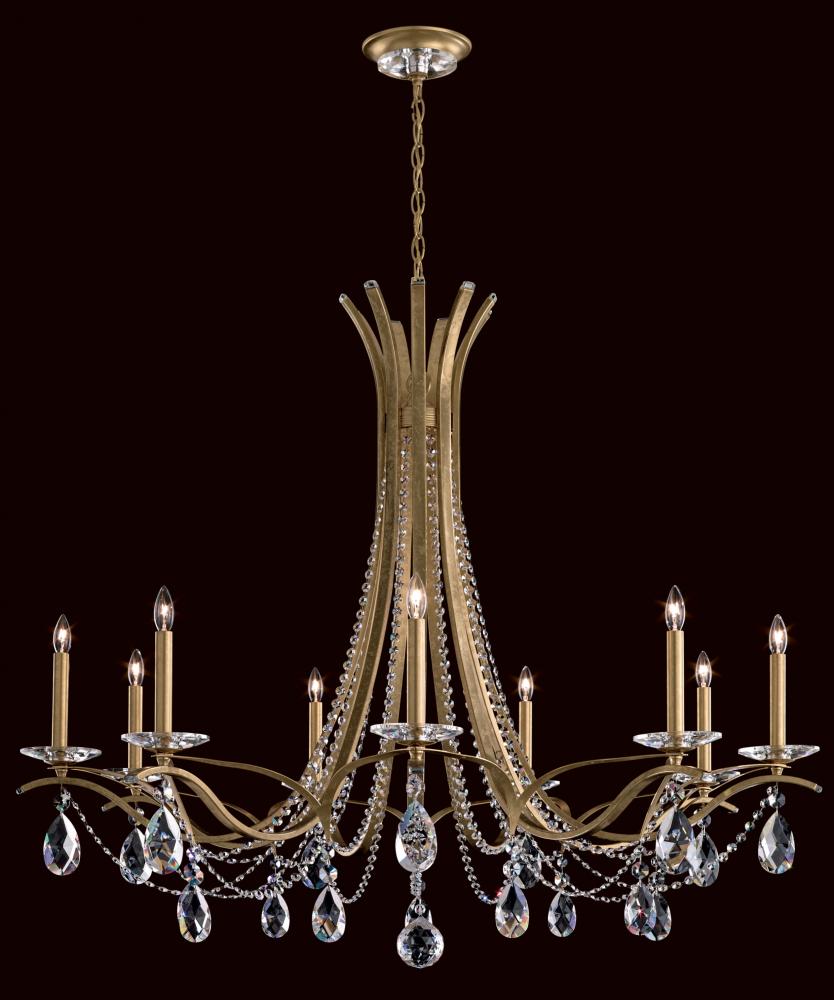 Vesca 9 Light 120V Chandelier in Black with Clear Heritage Handcut Crystal