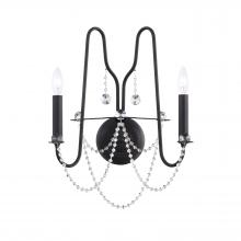 Schonbek 1870 AR1002N-59O - Esmery 2 Light 120V Wall Sconce in Ferro Black with Clear Optic Crystal