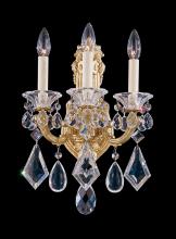 Schonbek 1870 5071-48R - La Scala 3 Light 120V Wall Sconce in Antique Silver with Clear Radiance Crystal