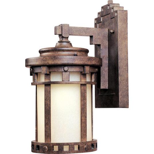 One Light Mocha Glass Wall Lantern