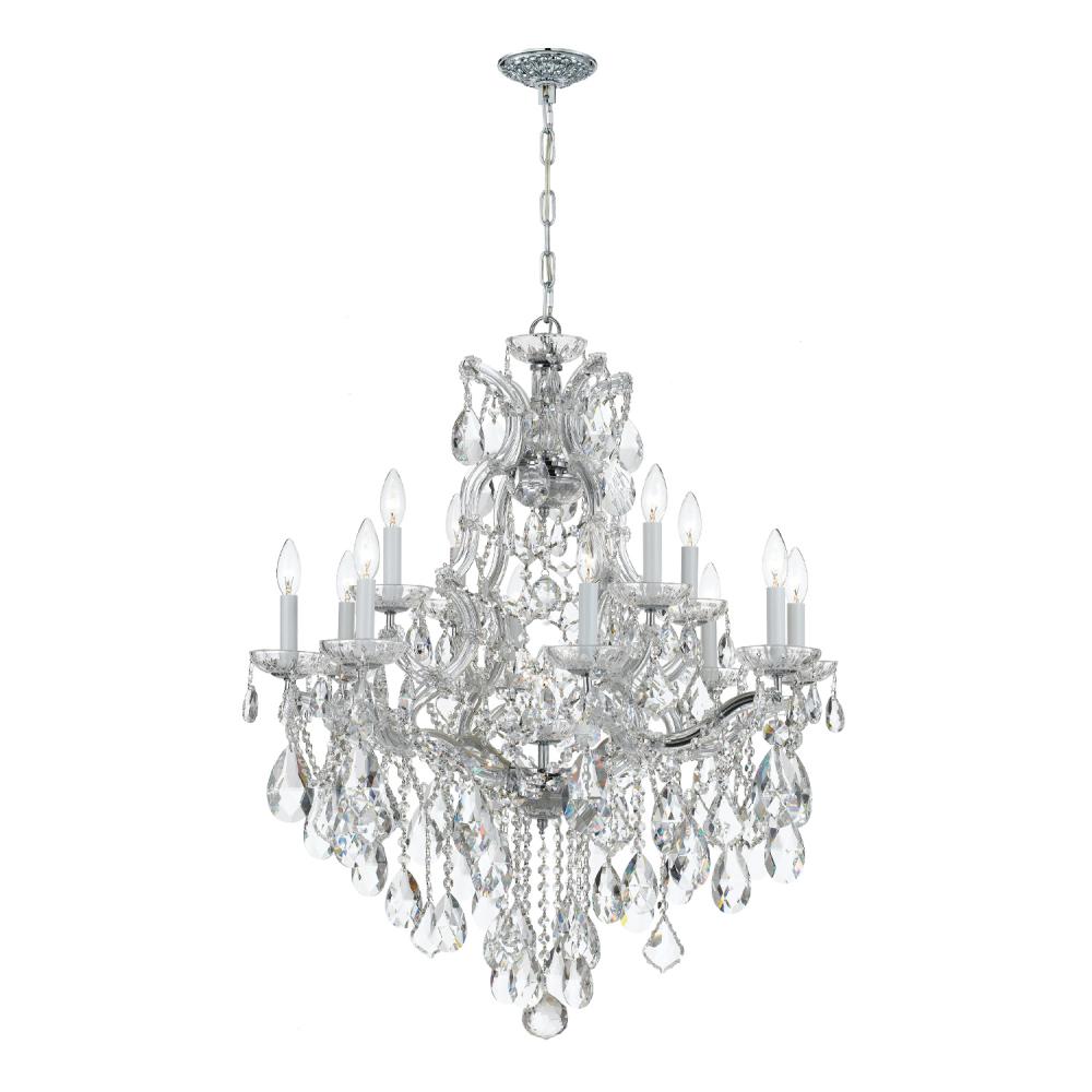 Maria Theresa 13 Light Hand Cut Crystal Polished Chrome Chandelier