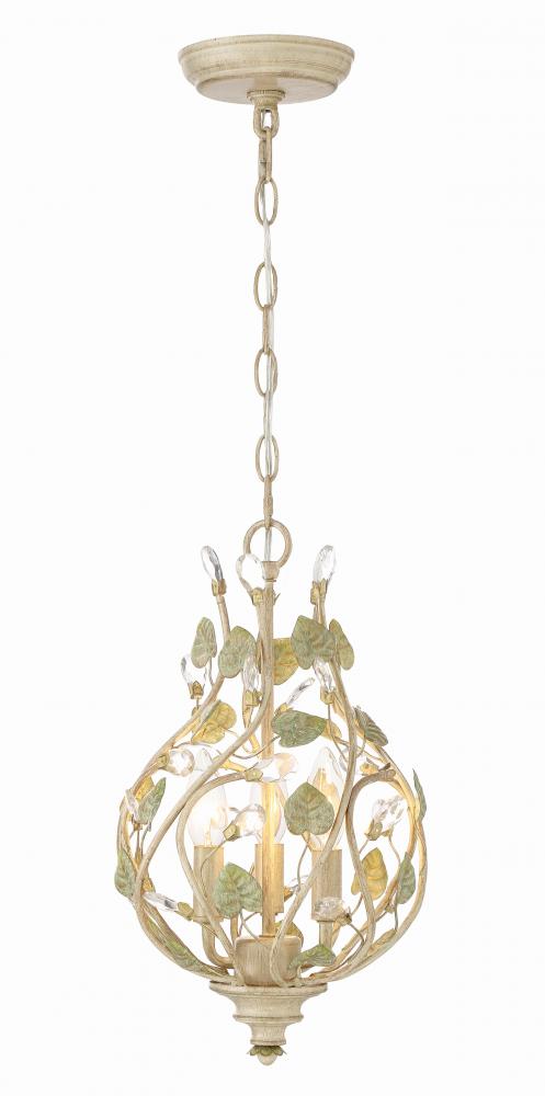 Josie 3 Light Champagne Green Tea Mini Chandelier