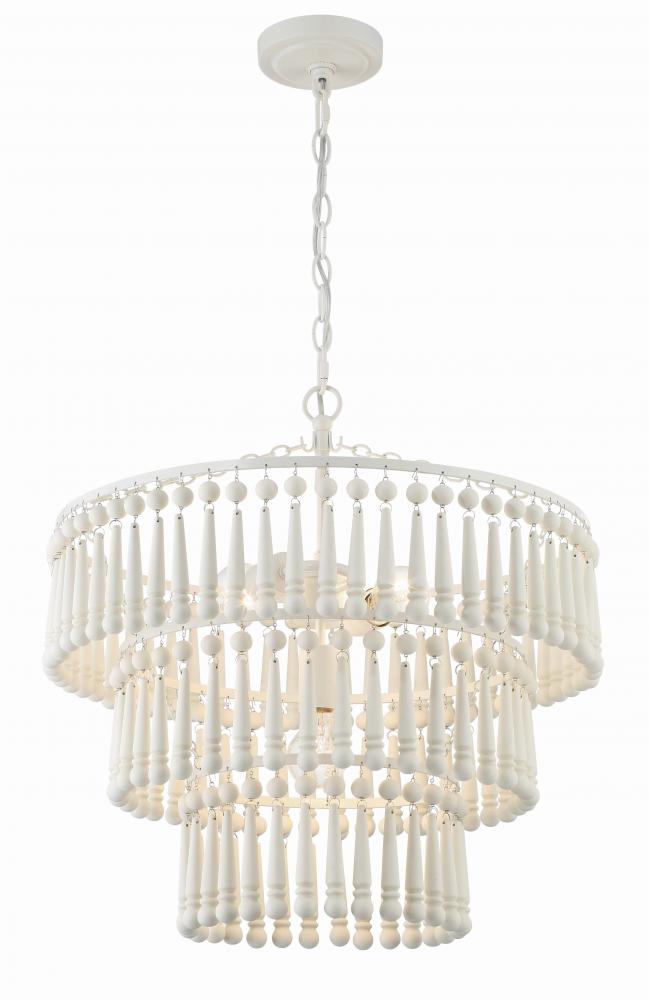 Tiana 3 Light Matte White Chandelier