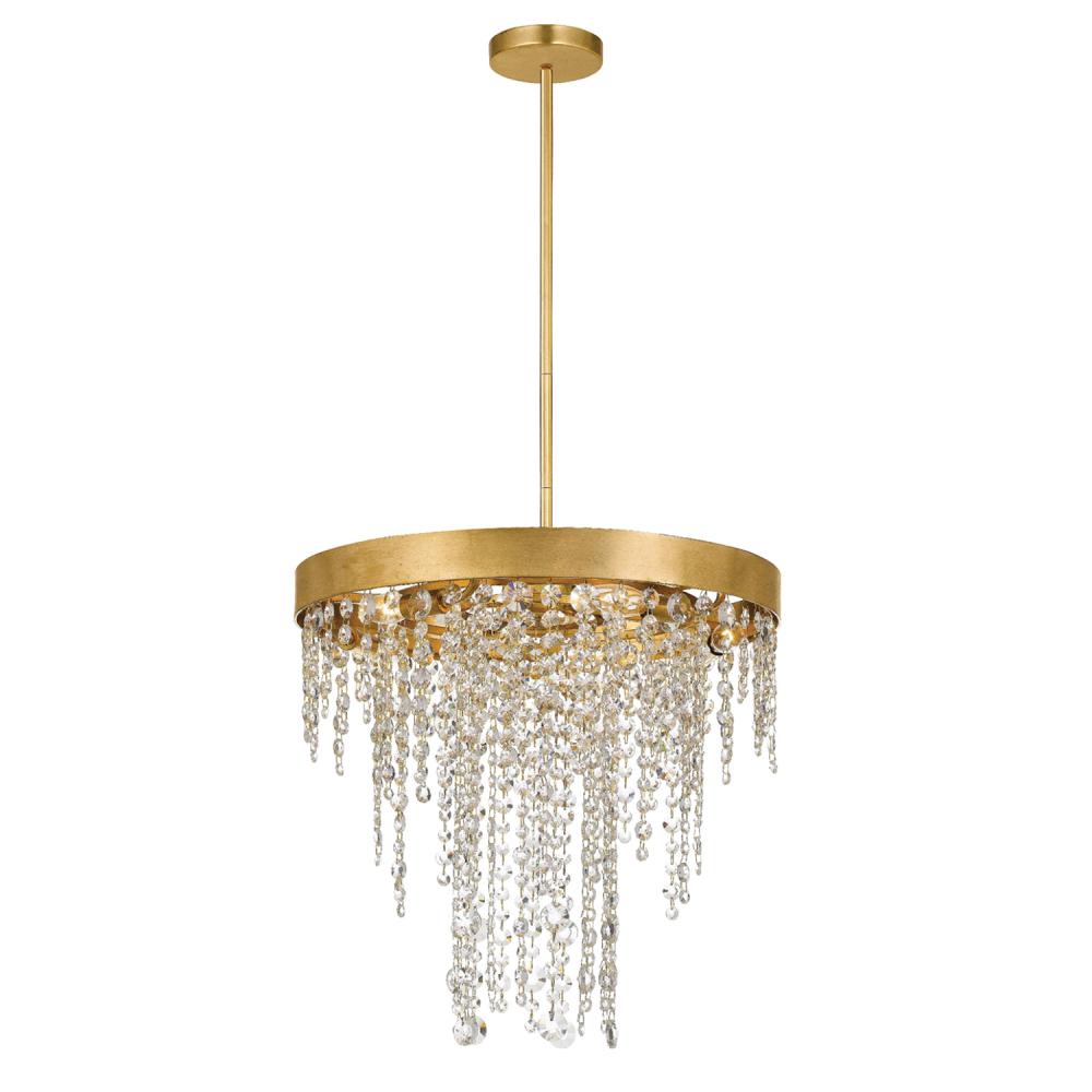 Winham 5 Light Antique Gold Crystal Chandelier