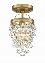 Crystorama 131-VG_CEILING - Calypso 1 Light Crystal Teardrop Vibrant Gold Semi Flush Mount