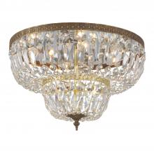 Crystorama 718-OB-CL-S - Crystorama 4 Light Swarovski Strass Crystal Olde Brass Flush Mount