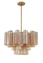 Crystorama ADD-308-AG-AM - Addis 9 Light Aged Brass Chandelier