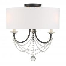 Crystorama DEL-90803-MK_CEILING - Delilah 3 Light Matte Black Semi Flush Mount