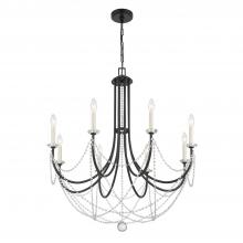 Crystorama DEL-90808-MK - Delilah 8 Light Matte Black Chandelier