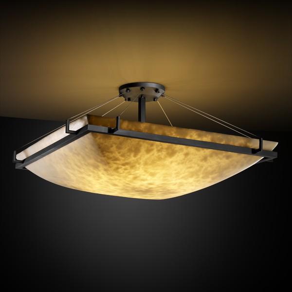 36" Square LED Semi-Flush Bowl w/ Ring