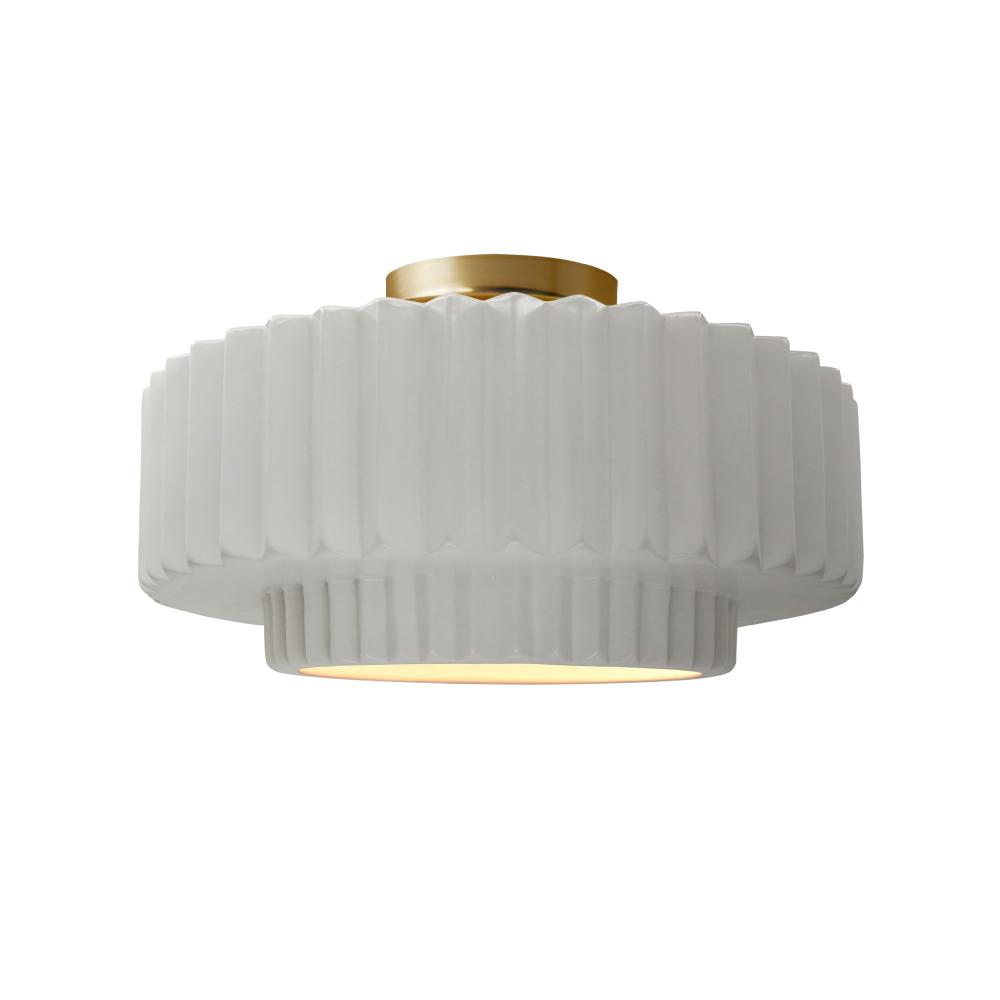 Medium Tier Pleated Semi-Flush