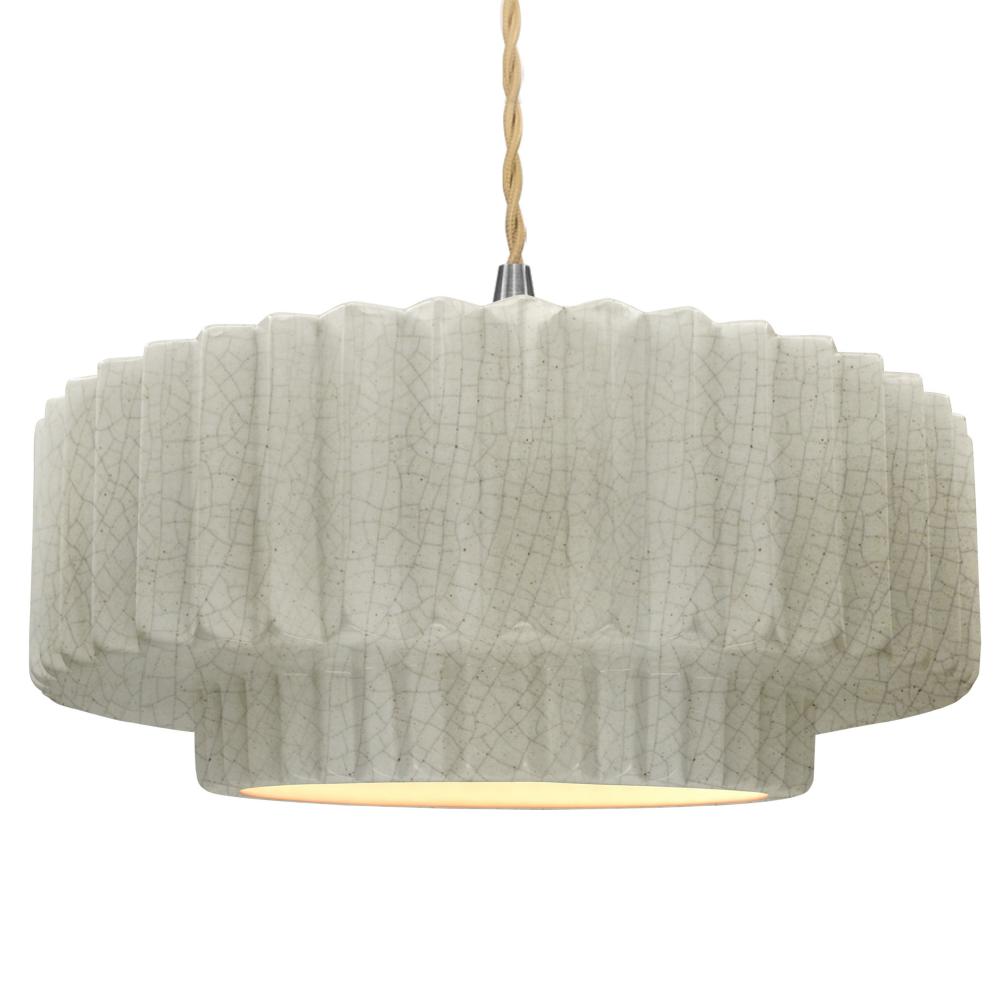 Large Tier Pleated 1-Light Pendant