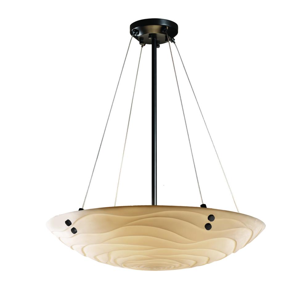 60" Pendant Bowl w/ CONCENTRIC SQUARES FINIALS