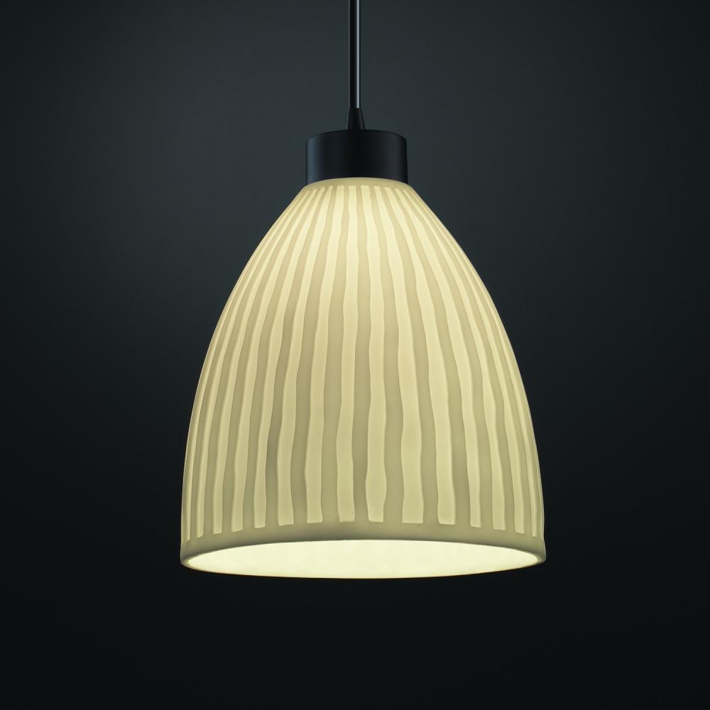 1-Light Large Tapered Cylinder Curved Pendant