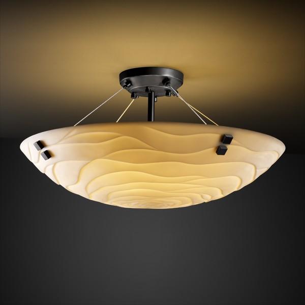 18" Semi-Flush Bowl w/ CONCENTRIC SQUARES FINIALS