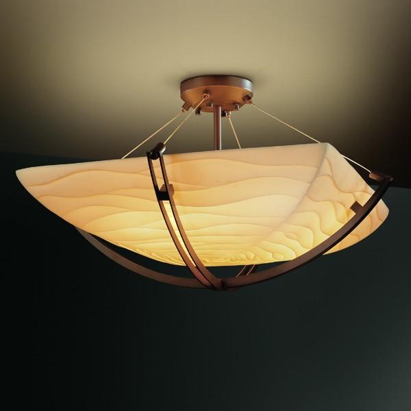 48" LED Semi-Flush Bowl w/ Crossbar