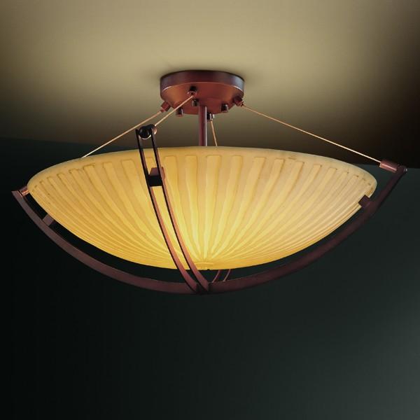 60" LED Semi-Flush Bowl w/ Crossbar