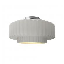 Justice Design Group CER-6373-BIS-NCKL - Medium Tier Pleated Semi-Flush