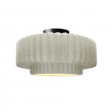 Justice Design Group CER-6373-CRK-MBLK - Medium Tier Pleated Semi-Flush